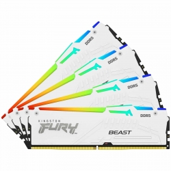 64GB (16GB x4) Kingston FURY Beast RGB KF552C40BWAK4-64 DDR5 5200MT/s Memory DIMM - White