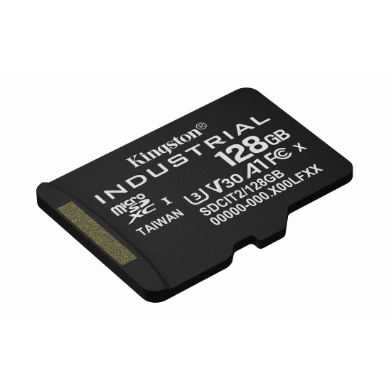 128GB Kingston Industrial Micro SD (SDXC) Memory Card - U3, V30, A1, 100MB/s R, 80MB/s W