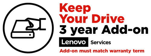 Lenovo Keep Your Drive - Extended service agreement - 3 years - for V14, V14 IGL, V145-14, V15, V15 G2 ALC, V15 G4 AMN, V17 G2 ITL, V17 G3 IAP, V17 G4 IRU