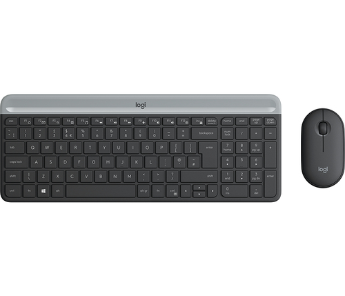 Logitech Slim Wireless Combo MK470 keyboard RF Wireless QWERTY US International Graphite