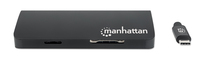 Manhattan USB-C Dock/Hub with Card Reader, Ports (x5): Ethernet, USB-A (3) and USB-C, 5 Gbps (USB 3.2 Gen1 aka USB 3.0), With Power Delivery (100W) to USB-C Port (Note additional USB-C wall charger and USB-C cable needed), Aluminium, Black, Three Year War