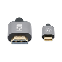 Manhattan USB-C to HDMI Cable, 4K@60Hz, 1m, Black, Equivalent to CDP2HD2MBNL, Male to Male, Three Year Warranty, Polybag