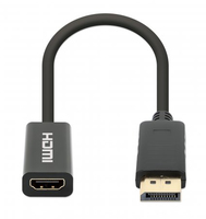 Manhattan DisplayPort 1.2 to HDMI Active Adapter, 4K@60Hz, 15cm, Male to Female, DP With Latch, Black, Not Bi-Directional, Three Year Warranty, Polybag