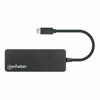 Manhattan USB-C Dock/Hub, Ports (x7): USB-A (x7), 5 Gbps (USB 3.2 Gen1 aka USB 3.0), External Power Supply Not Needed, Cable 15cm, SuperSpeed USB, Black, Three Year Warranty, Blister