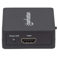 Manhattan HDMI Splitter 2-Port , 1080p, Black, Displays output from x1 HDMI source to x2 HD displays (same output to both displays), USB-A Powered (cable included, 0.7m), Three Year Warranty, Retail Box