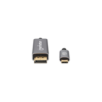 Manhattan USB-C to DisplayPort 1.4 Cable, 8K@60Hz, 3m, Male to Male, Black, Three Year Warranty, Polybag