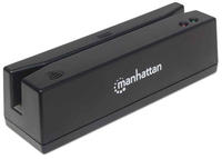 Manhattan USB-A Magnetic Strip Card Reader, Triple Track Reader, Keyboard Wedge Decoder, Cable 1.5m, Black, Three Year Warranty, Box