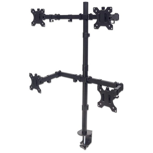 Manhattan TV & Monitor Mount, Desk, Double-Link Arms, 4 screens, Screen Sizes: 10-27