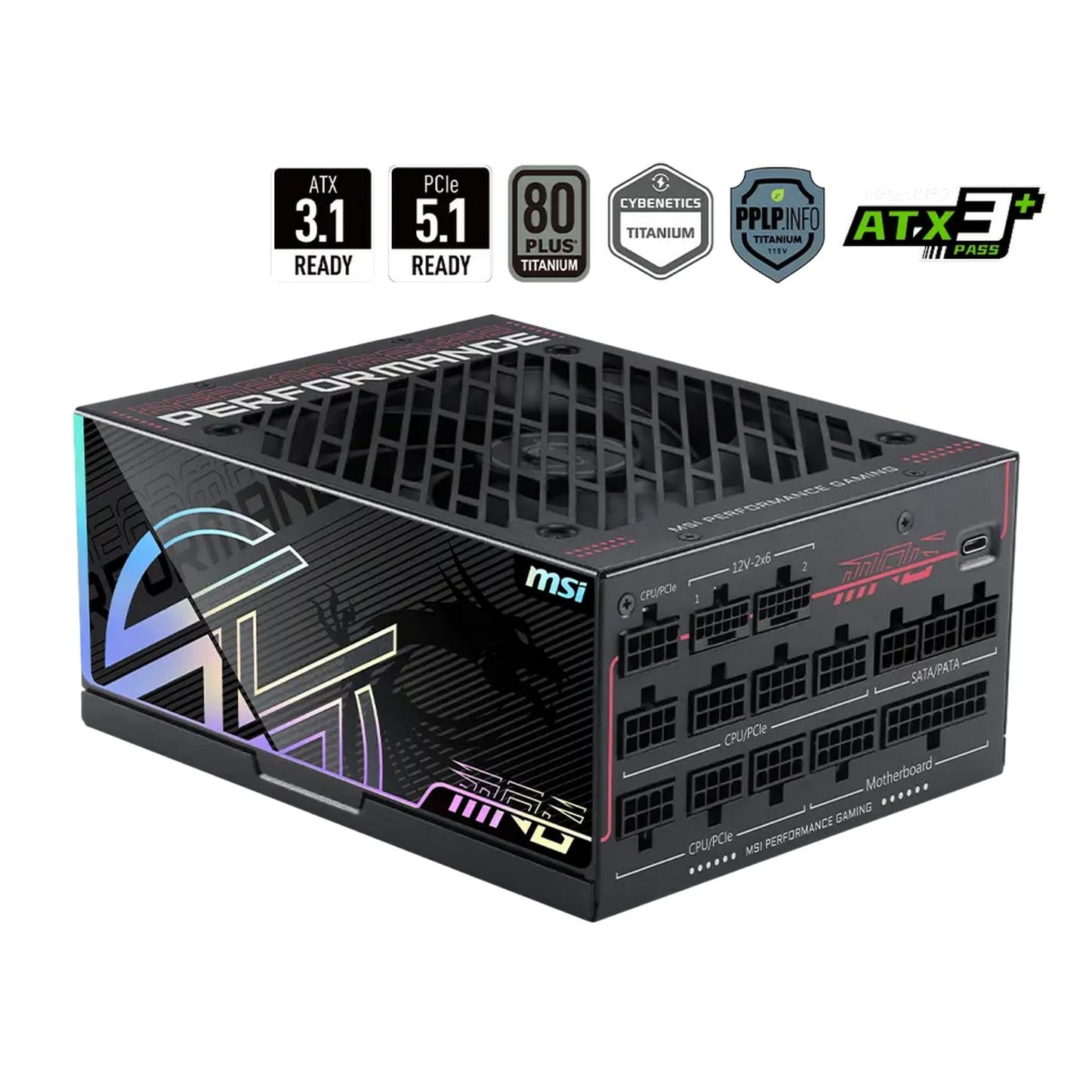 MSI MPG AI1300TS 1300W ATX 3.1 PCIe 5.1 80 Plus Titanium Modular Power Supply