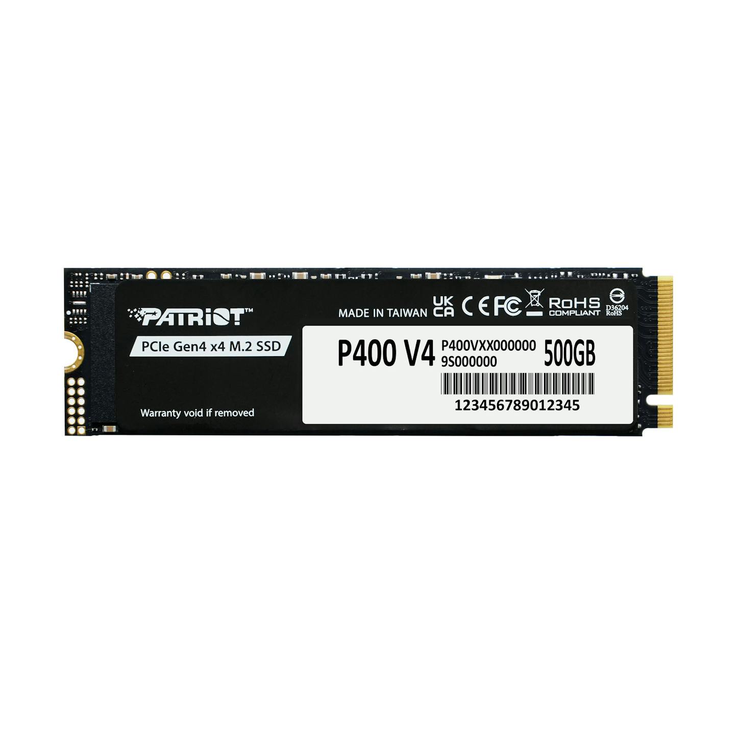Patriot P400 V4 500GB SSD NVME M.2 2280 PCIe 4.0 Solid State Drive