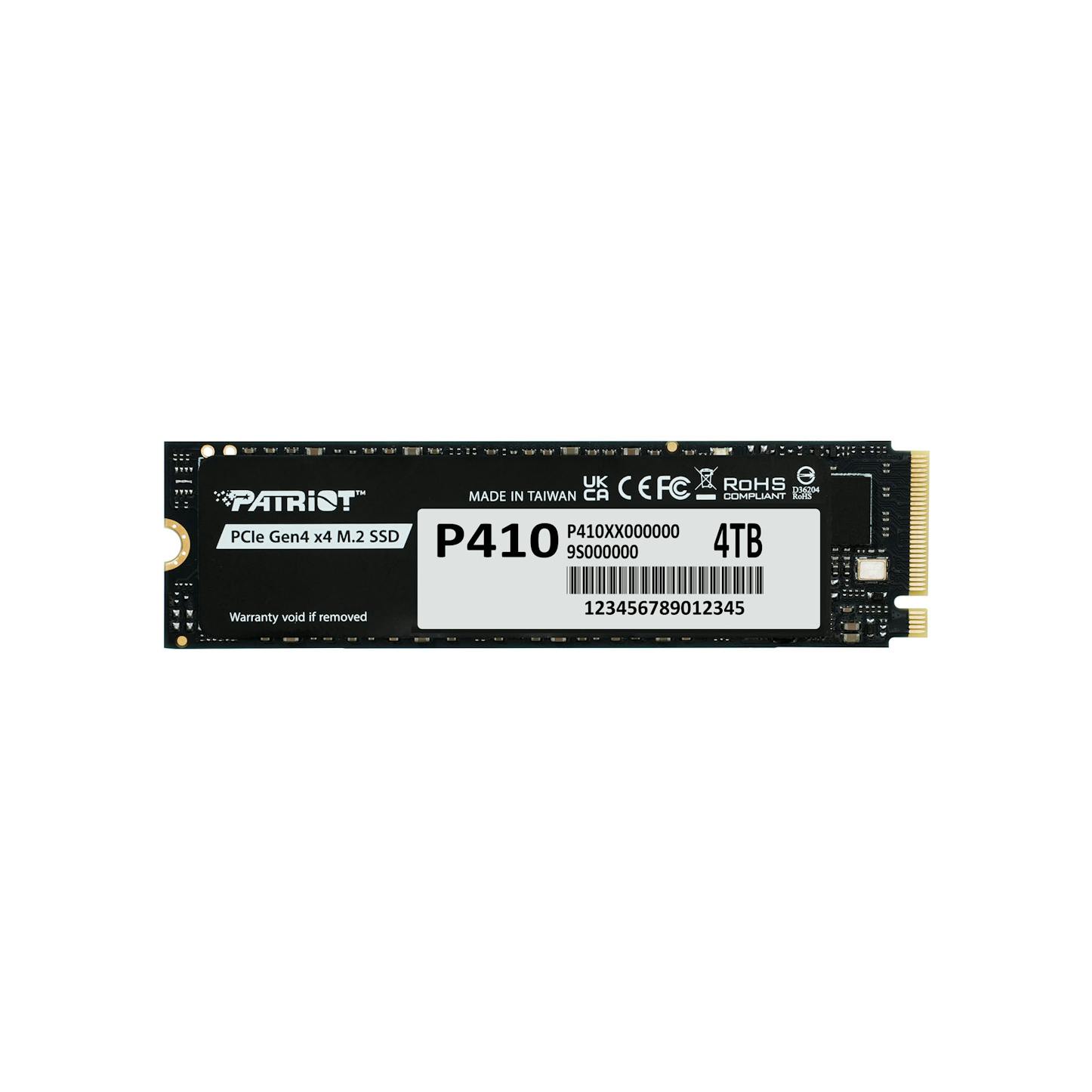 Patriot P410 4TB SSD NVME M.2 2280 PCIe 4.0 Solid State Drive