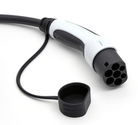 Platinet EV Charging Type2 Cable, Cable 5m, Charging Speed 11kW, Single or Three Phase power supply (16A), Type 2 to Type 2 connectors (current and most popular standard), Suitable for all electric vehicle manufacturers, Connector White/Black Cable