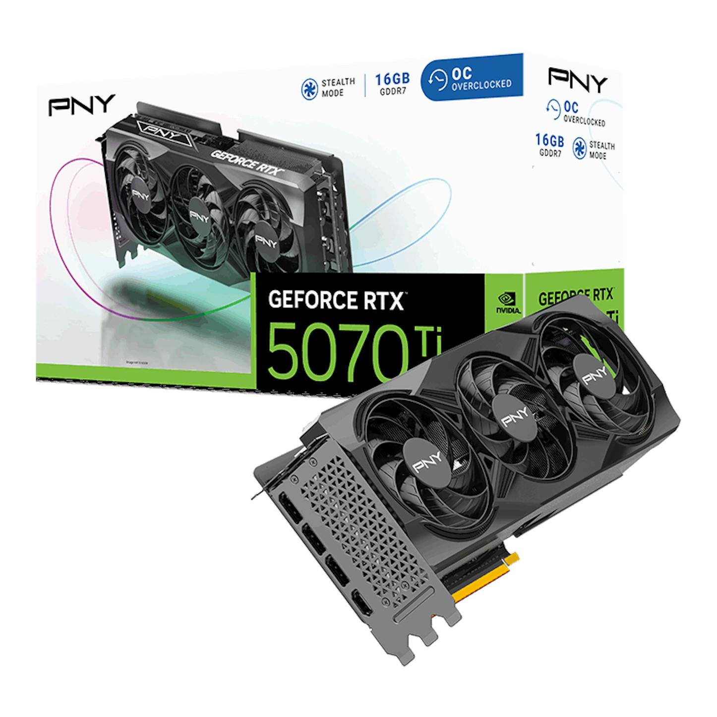 PNY GeForce RTX 5070 Ti OC Triple Fan 16GB GDDR7 PCI-Express Graphics Card