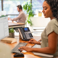 POLY Edge E450 IP Phone and PoE-enabled