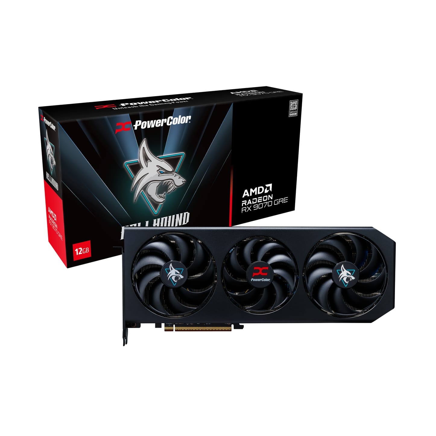 PowerColor Radeon RX 9070 GRE Hellhound 12GB GDDR6 PCI-Express Graphics Card
