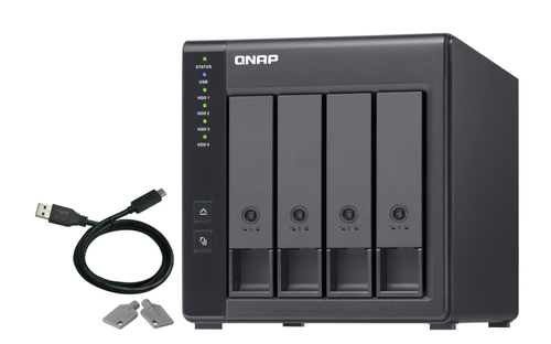 QNAP TR-004 storage drive enclosure HDD/SSD enclosure Black 2.5/3.5