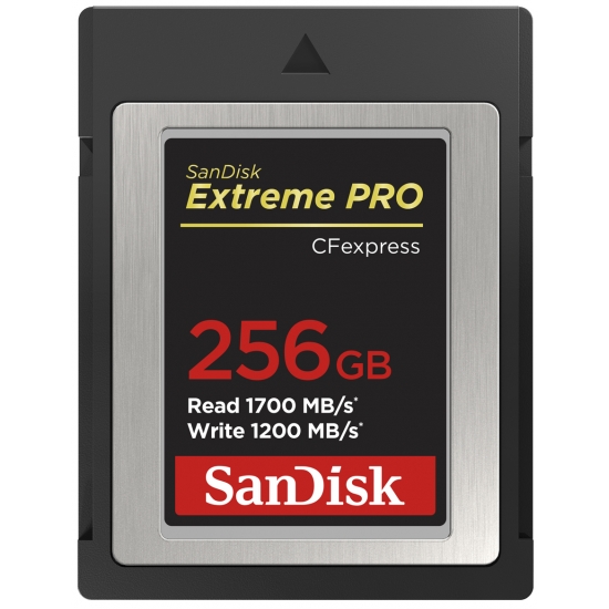 SanDisk 256GB Extreme Pro CFexpress Card, Type B, 1700MB/s R, 1200MB/s W
