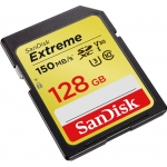 SanDisk 128GB Extreme SD (SDXC) Card U3, V30, 150MB/s R, 70MB/s W