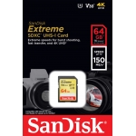 SanDisk 64GB Extreme SD (SDXC) Card U3, V30, 150MB/s R, 60MB/s W