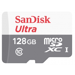 SanDisk 128GB Ultra Micro SD (SDXC) Card, Inc Adapter, 80MB/s R, 10MB/s W