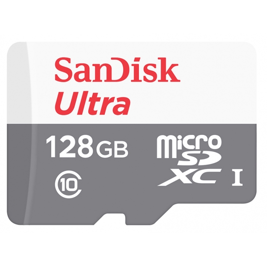 SanDisk 128GB Ultra Micro SD (SDXC) Card, Inc Adapter, 80MB/s R, 10MB/s W