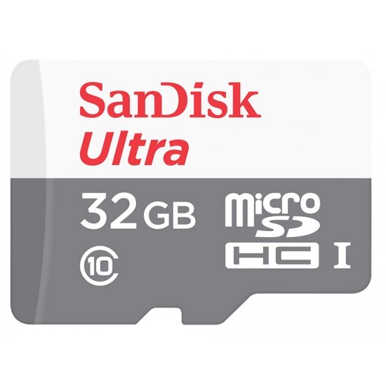 SanDisk 32GB Ultra Micro SD (SDHC) Card, Inc Adapter, 80MB/s R, 10MB/s W