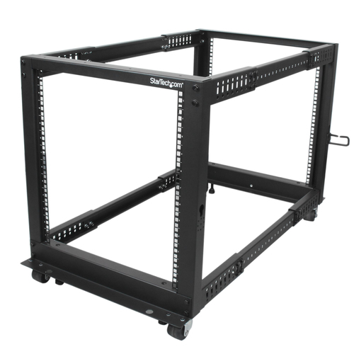 StarTech.com 4-Post 12U Mobile Open Frame Server Rack, Four Post 19