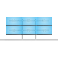 StarTech.com Six-Monitor Desk Mount with Crossbar, Up To 32-inch Computer Screens, Max 17.6lb (8kg) each, Dual Column, C-clamp/Grommet, Height Adjustable