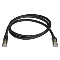StarTech.com 1m CAT6a Ethernet Cable - 10 Gigabit Shielded Snagless RJ45 100W PoE Patch Cord - 10GbE STP Network Cable w/Strain Relief - Black Fluke Tested/Wiring is UL Certified/TIA