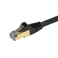 StarTech.com 1m CAT6a Ethernet Cable - 10 Gigabit Shielded Snagless RJ45 100W PoE Patch Cord - 10GbE STP Network Cable w/Strain Relief - Black Fluke Tested/Wiring is UL Certified/TIA
