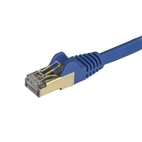 StarTech.com 0.50m CAT6a Ethernet Cable - 10 Gigabit Shielded Snagless RJ45 100W PoE Patch Cord - 10GbE STP Network Cable w/Strain Relief - Blue Fluke Tested/Wiring is UL Certified/TIA