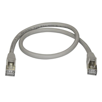 StarTech.com 0.50m CAT6a Ethernet Cable - 10 Gigabit Shielded Snagless RJ45 100W PoE Patch Cord - 10GbE STP Network Cable w/Strain Relief - Grey Fluke Tested/Wiring is UL Certified/TIA