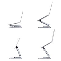 StarTech.com Telescopic Laptop Stand, 360 Swivel Base, Rotating Computer Riser for Desk, Adjustable Height and Tilt, Max 11lb/5kg, Aluminum Build, Portable Design