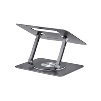 StarTech.com Rotating Laptop Stand, 360 Swivel, Ergonomic Desk Riser for Computer, Elevated Tray w/ Adjustable Tilt, Max 11lb/5kg, Aluminum Build, Portable Design