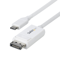 StarTech.com 6ft (2m) USB-C to DisplayPort 1.2 Cable, Bidirectional, 4K 60Hz, White Video Adapter Cord for Apple MacBook Pro / Air M1 M2 M3 M4, Mac Mini / Studio, Thunderbolt Compatible