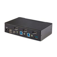 StarTech.com 2-Port DisplayPort KVM Switch, 8K 60Hz / 4K 144Hz, Single Display, DP 1.4, 2x USB 3.0 Ports, 4x USB 2.0 HID Ports, Push-Button & Hotkey Switching, TAA Compliant - OS Independent, Metal Housing