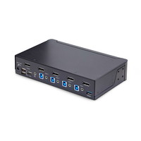 StarTech.com 4-Port DisplayPort KVM Switch, 8K 60Hz / 4K 144Hz, Single Display, DP 1.4, 2x USB 3.0 Ports, 4x USB 2.0 HID Ports, Push-Button & Hotkey Switching, TAA Compliant - OS Independent, Metal Housing