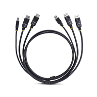 StarTech.com 6ft (1.8m) Dual-DisplayPort and USB 5Gbps KVM Cable, 4K 60Hz, Universally Compatible DP 1.2/USB 3.0 Combo Cable for Dual-Monitor KVM Switches