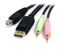 StarTech.com 6ft 4-in-1 USB DisplayPort KVM Switch Cable w/ Audio & Microphone