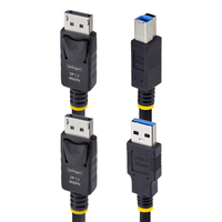 StarTech.com 10ft (3m) DisplayPort and USB 5Gbps KVM Cable, 4K 60Hz, Universally Compatible DP 1.2/USB 3.0 Combo Cable for KVM Switches