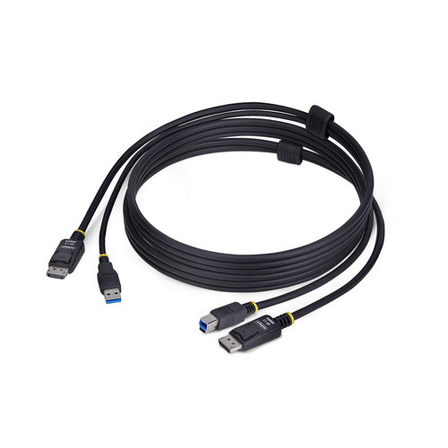 StarTech.com 6ft (1.8m) DisplayPort and USB 5Gbps KVM Cable, 4K 60Hz, Universally Compatible DP 1.2/USB 3.0 Combo Cable for KVM Switches