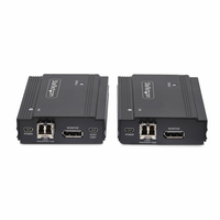 StarTech.com DisplayPort KVM Extender over Fiber Optic, 4K 60Hz, Console Extender Kit, Up to 984ft/300m (Multi-mode) with Pre-installed SFP+ Modules, 3x USB HID