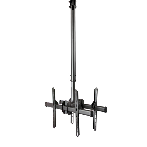 StarTech.com Dual TV Ceiling Mount - Back-to-Back Heavy Duty Hanging Dual Screen Mount with Adjustable Telescopic 3.5' to 5' Pole - Tilt/Swivel/Rotate - VESA Bracket for 32”-75