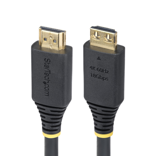 StarTech.com 3ft (0.9m) High Speed HDMI Cable with Gripping Connectors, 4K 60Hz/1440p 144Hz, HDR10/HDCP 2.2/ARC, 18Gbps, UHD HDMI 2.0 Cord for TV/Monitor/Display, TPE Jacket
