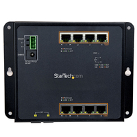 StarTech.com Industrial 8 Port Gigabit PoE+ Switch w/2 SFP MSA Slots - 30W - Layer/L2 Switch Hardened GbE Managed - Rugged High Power Gigabit Ethernet Network Switch IP-30/-40 C to 75 C