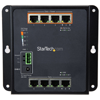 StarTech.com Industrial 8 Port Gigabit PoE Switch - 4 x PoE+ 30W - Power Over Ethernet - Hardened GbE Layer/L2 Managed Switch - Rugged High Power Gigabit Network Switch IP-30/-40C to +75C