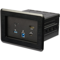 StarTech.com Conference Room Docking Station - Universal Laptop Dock - 4K HDMI, 60W Power Delivery, USB Hub, GbE, Audio - In-Table Connectivity Box For Huddle/Boardroom Collaboration Space