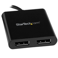 StarTech.com USB-C to Dual DisplayPort 1.2 Adapter, USB Type-C Multi-Monitor MST Hub, Dual 4K 30Hz/1080p 60Hz DP Laptop Display Extender / Splitter, Extra-Long Built-In Cable - Windows Only