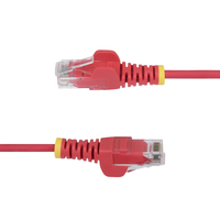 StarTech.com 1m Red Slim CAT6 Ethernet Cable, Snagless, 100W PoE, UTP, LSZH, 28AWG Pure Bare Copper Wire, Slim RJ45 Network Patch Cord w/Strain Reliefs, Fluke Tested