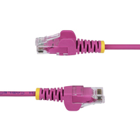 StarTech.com 10m Pink Slim CAT6 Ethernet Cable, Snagless, 100W PoE, UTP, LSZH, 28AWG Pure Bare Copper Wire, Slim RJ45 Network Patch Cord w/Strain Reliefs, Fluke Tested